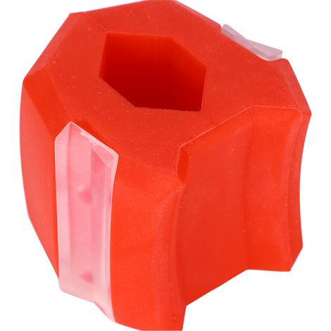 Balle d'exercice en silicone pour le visage et le cou, affinant la mâchoire et le contour du visage (rouge). (1/5)