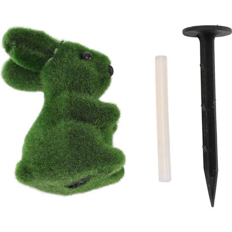 Grüne Osterhasenfigur mit Gartenstecker, künstliche grüne Hasenstatue, dekoratives Ornament für Blumentopf, Tisch oder als Ostergeschenk (1/5)