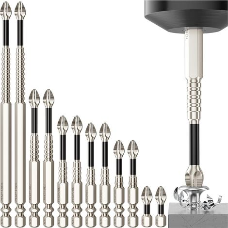 Juego de 12 piezas de destornilladores y brocas magnéticas resistentes a impactos K5 (de 25 a 150 mm) (1/5)