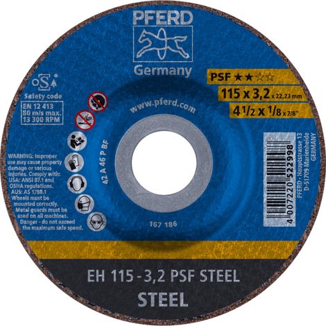 PFERD TOOLS Trennscheibe EH 115x3,2x22,23 mm gekröpft Universallinie PSF STEEL für Stahl 25 Stk (1/5)