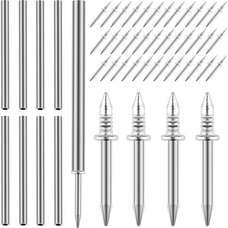 Lot de 800 clous de plinthe à double tête sans couture pour plinthe, clous à double tête sans trace, vis de sécurité invisibles pour clous de meubles en bois, avec 8 outil de manchon (1/5)