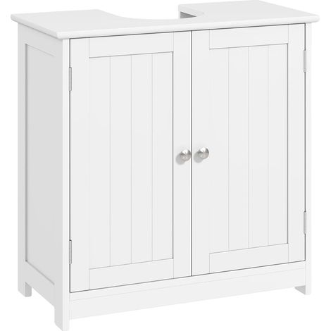 Mobiletto da bagno salvaspazio, facile da pulire, bianco (1/2)