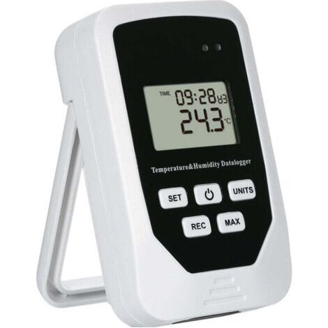 Registrador de temperatura y humedad, termómetro e higrómetro electrónico, azul, sin pilas (blanco) (1/5)