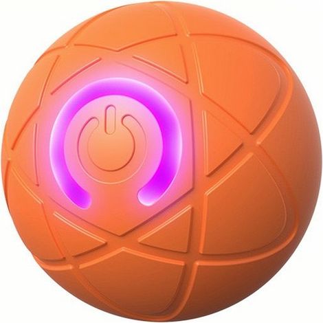 Balle roulante intelligente pour animaux de compagnie sur le thème de l'espace (orange) - Jouet à mâcher en silicone, un moyen idéal pour les animaux de compagnie de se divertir et de soulager l'ennui