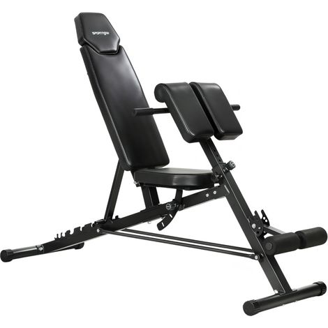 CHICFURN Banco de musculación multifunción ajustable negro, respaldo 6 niveles, asiento 3 niveles (1/5)