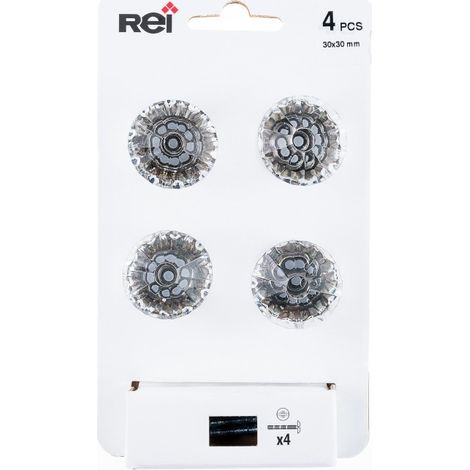 Lot de 4 boutons de meuble Diamant abs chromé H.29 x l.28 x P.28 mm (1/3)