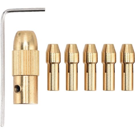 Mandrin pour Mini Perceuse Électrique - Mandrin en Cuivre 4 Pattes avec 5 Douilles, Porte-outils 0.5 à 3.0mm (1/5)