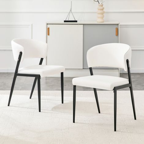 Juego de 2 sillas de comedor modernas con estructura metálica, asiento y respaldo acolchados – Resistentes (1/5)