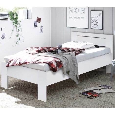 Lit simple Sartre 90x200 - blanc (1/4)