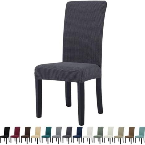 Stretchable 4-piece chair cover set, dining room chair covers, universal, modern, soft and comfortable, removable and washable, for weddings, kitchens, banquets, grey