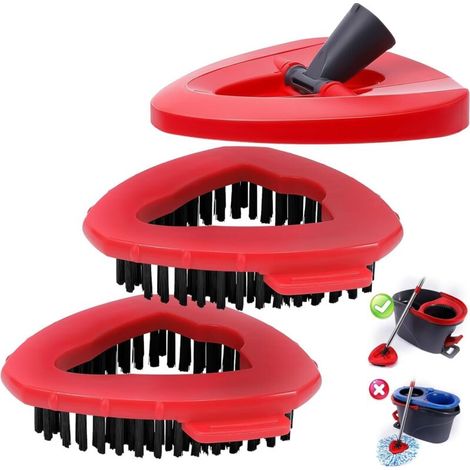 Ensemble de 2 brosses à récurer et 1 tête de balai rotative, base de rechange pour le système EasyWring à 1 réservoir O Ceda et Viled (1/4)