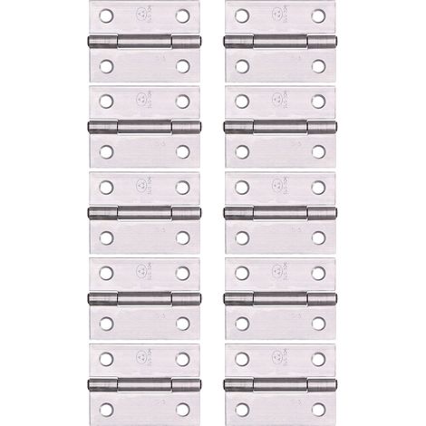 Lot de 10 charnières à ressort en acier inoxydable de 5 cm (2 pouces) pour quincaillerie et portes.