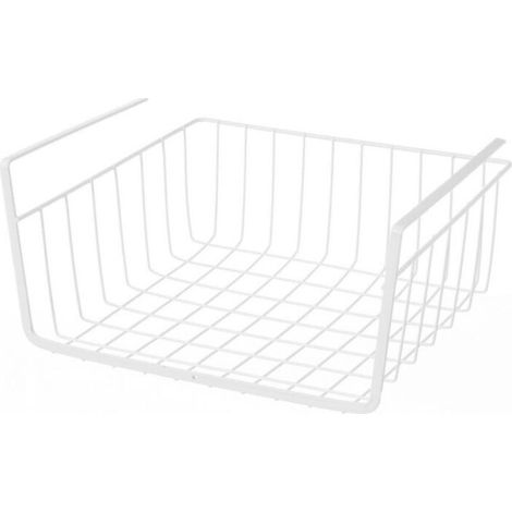 Panier de rangement à suspendre métal blanc - 30x24.5x14.5cm - Panier de rangement à suspendre métal blanc - 30x24.5x14.5cm (1/3)