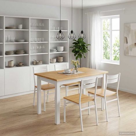 Tavolo da pranzo EKAI Bianco 112 x 70 x 76,5 cm vidaXL (1/5)