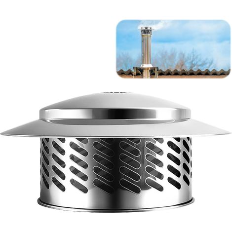 160mm Stainless Steel Chimney Plug Chimney Cover Chimney Cap Chimney Caps for Rain and Animal Protection Roof Pipe Extractor Hood (1/5)