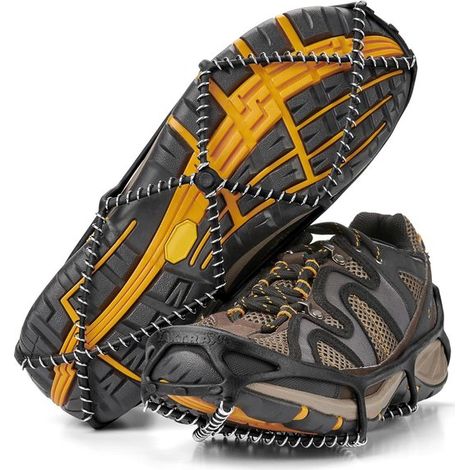 Queste ghette da neve e ghiaccio sono progettate per gli scarponi da trekking. Sono dotate di cinturini elastici in gomma e molle in filo d'acciaio spesse 1,2 mm per una maggiore aderenza su superfici (1/5)