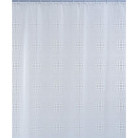 SHARK - TENDA DOCCIA SPHERA BIANCA CON GANCI IN PVC 120X200