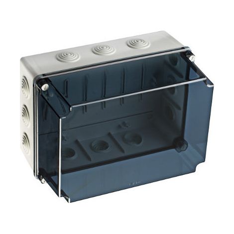Gsvt322 Ide Boite De Dérivation Industrielle étanche Ip65 Avec Capot Transparent Réhaussé Et Entrées Souples - Dim.328x239x188
