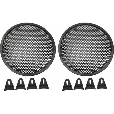 Griglia per altoparlante da 8 pollici, 2 pezzi, per auto/camper, in metallo nero, griglia per subwoofer in ferro. (1/4)