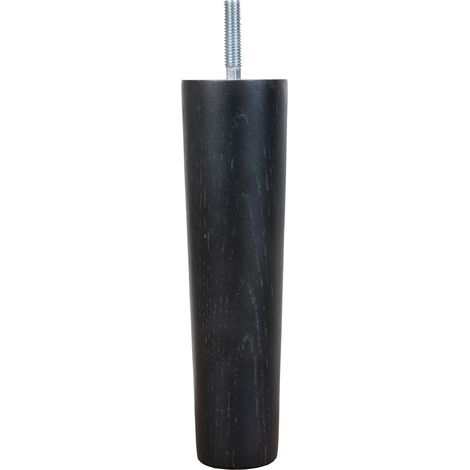 Gamba per divano Lido in faggio nero 4,5x16,5 cm