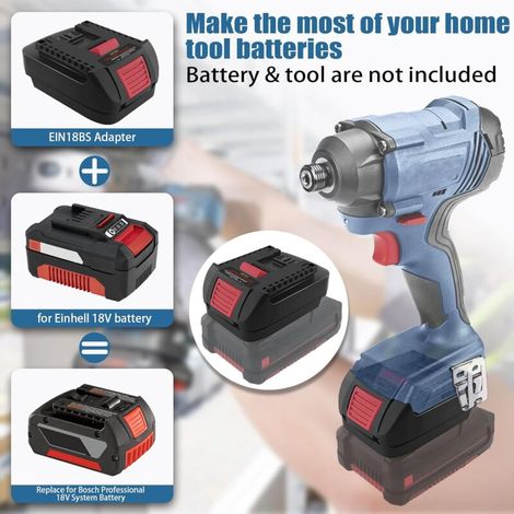 Andyou – Adaptateur de batterie Einhell 18V vers Bosch Professional 18V – Compatible outils GBA – Installation rapide – Boîtier ABS résistant - EIN18BS (1/4)