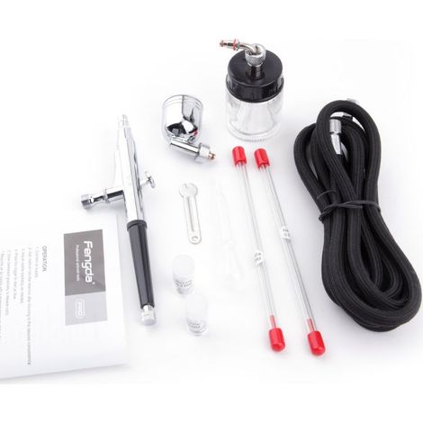 CYRILL – Kit pistola aerografo professionale/doppia azione/con ugello e tubo flessibile da 0,2/0,3/0,5. (1/5)