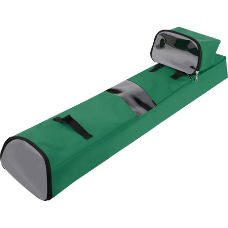 Organisateur suspendu pour papier cadeau Noël en PVC vert 121x25x12.5cm avec pochette accessoire amovible - 1 pièce