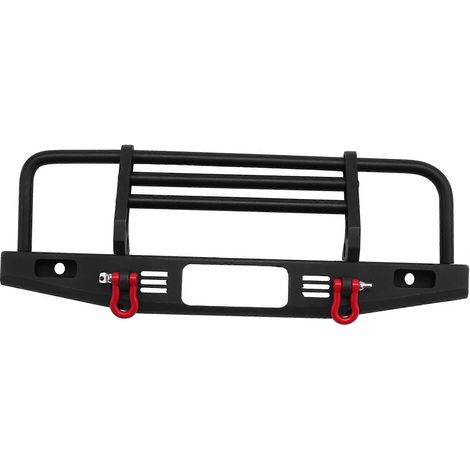 Pare-chocs avant réglable en métal avec 2 feux LED pour crawler RC 1/10 TRX4 Axial SCX10 SCX10 II 90046 90047, noir (1/4)