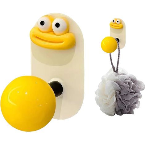 Bathroom Hooks,Decorative Towel Wall Holder,Heavy-Duty No-Drill Removable Hanger,Cartoon Storage Rack for Coat,Robe,Hats,for Bathroom,Bedroom,Entryway (1/5)