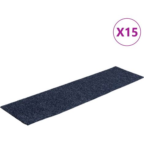 Maison Exclusive - Tappetini per scale autoadesivi 15 pz 76x20 cm Grigio Blu Rettangolari