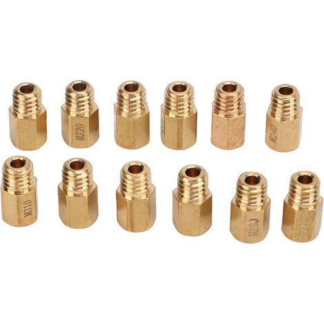 Kit de surtidores principales hexagonales de latón de 12 piezas Ulisem para carburadores Mikuni VM TM TMX 210-320 (1/3)