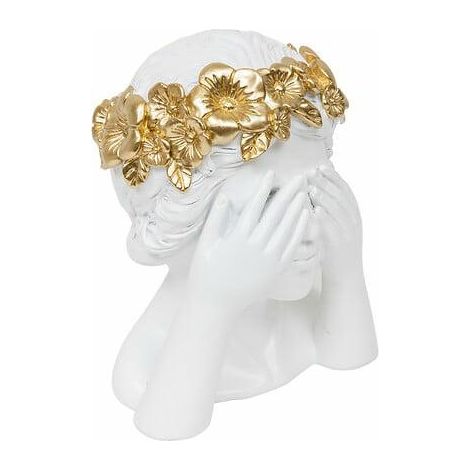 Deko-Frauenkopf Wild Romance H.22cm Harz weiß - Atmosphera créateur d'intérieur (1/3)