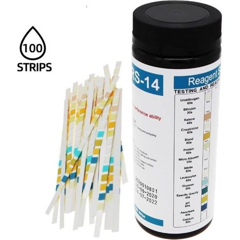 Bardusch-100 bandelettes de test d'urine réactives Urs-14T, bandelettes de test d'urine à 14 paramètres (1/4)