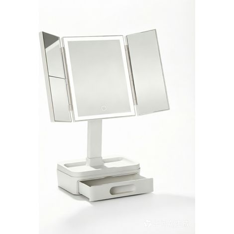 Espejo De Maquillaje - Con Iluminación Led - 1x/5x/10x - Recargable Por Usb - Regulable En Brillo Y Color - Plegable - Con Bandeja Organizadora (1/5)