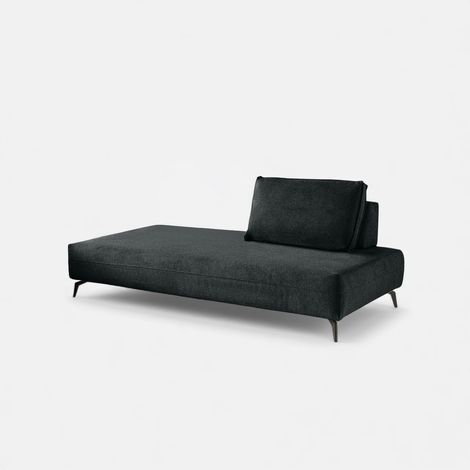 Divano modulare chaise longue con cuscino Made in Italy Campiglio E180 - Nero (1/4)