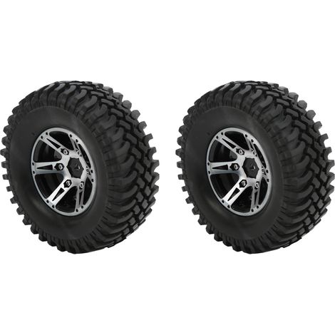 2 pneus en caoutchouc 100mm 1.9 pouces noirs pour SCX10 1/10 voiture radiocommandée pièces de rechange amélioration (1/5)