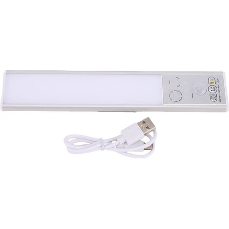 Lampe sous-meuble Rechargeable avec capteur de mouvement, 3 couleurs, température réglable, longueur 30cm, argent, pour la cuisine et la maison (1/5)