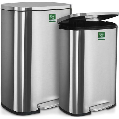 Poubelle Dustin Fermeture automatique Acier inoxydable Capacité: 50 litres (1/5)