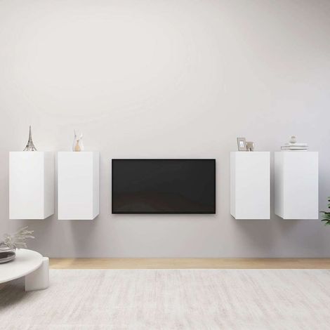 vidaXL Muebles de salón 4 uds madera ingeniería blanco 30,5x30x60 cm (1/5)