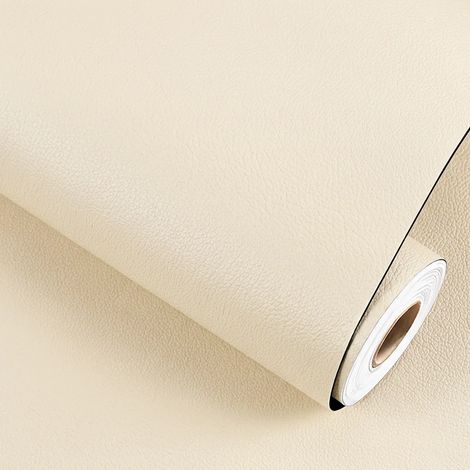 Ensemble de trois pièces - (blanc cassé, 30X200cm) Tissu en cuir artificiel PU auto-adhésif à forte adhérence, convient aux intérieurs de voiture et aux canapés. (1/5)