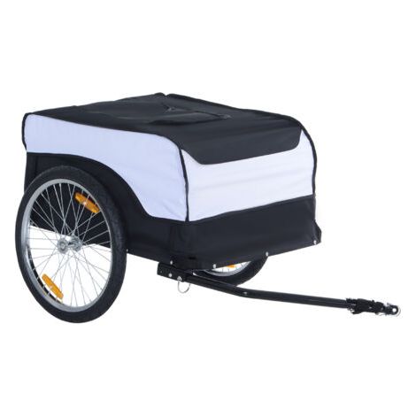 Remorque porte-vélos , capacité de charge maximale 40 kg, chariot de transport, remorque cargo pour vélo, acier Oxford blanc et noir, dimensions 140 x 77 x 65 cm (1/5)