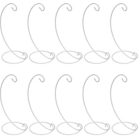 10 Pacchetti di Supporti per Espositori in Ferro, Appendiabiti per Globi Aerei e Piante, Decorazione Artigianale per Feste - Nero (1/4)