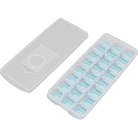 Bac à glaçons empilable 24 cases avec couvercle amovible, gain de place, idéal pour maison et fêtes, couleur bleu. (1/5)