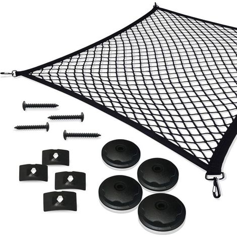 Filet bagages de voiture, filet de coffre en nylon lastique 110x60cm filet de protection filet de sparation multifonction pour le stockage du coffre (1/5)