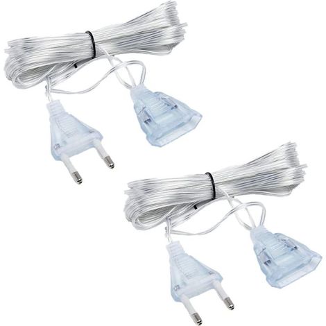 Roleader – 2er-Pack transparentes Verlängerungskabel – 5 m Kabel, 1,5 mm² – Hohe Leitfähigkeit für dekorative Lampen – PVC-Isolierung (1/5)
