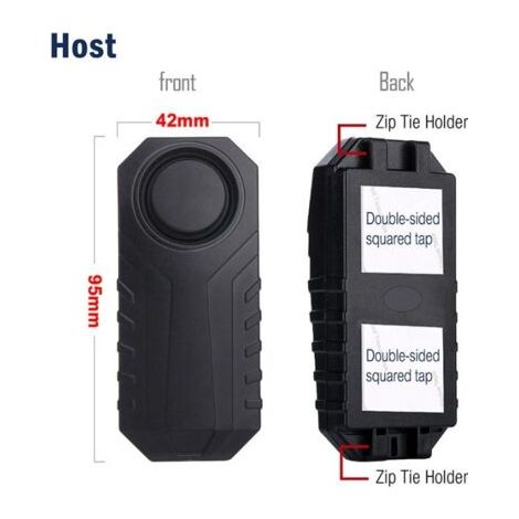 QORVA-Alarme de Vibration de vélo, capteur de déplacement d'alarme de moto antivol de véhicule avec télécommande, 113 DB Super fort 2 pièces