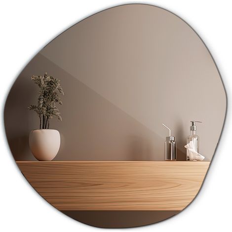 Miroir suspendu asymétrique pour la chambre Japandi 67 cm x 67,6 cm (1/5)