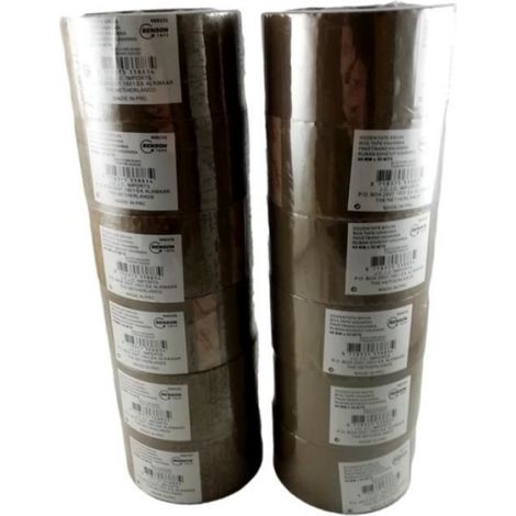 Lot de 12 X Rouleau de Ruban Adhésif Brun Havane 50M x 48mm Emballage Carton (1/2)