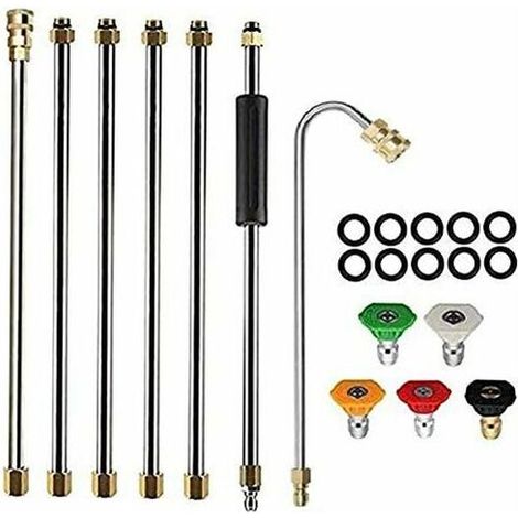 RHG Outil de Nettoyage de GouttièRe Laveuse à Pression - Rallonges, Buse de Lance de Nettoyeur de Toit - 4000 Psi 5 Conseils, Accessoires de Lavage de Vitres, Laveuse à Pression