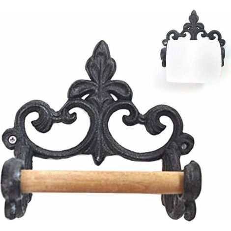 Porte-papier toilette en fer forgé, style rétro, pour salle de bain et cuisine-AquaForge (1/5)